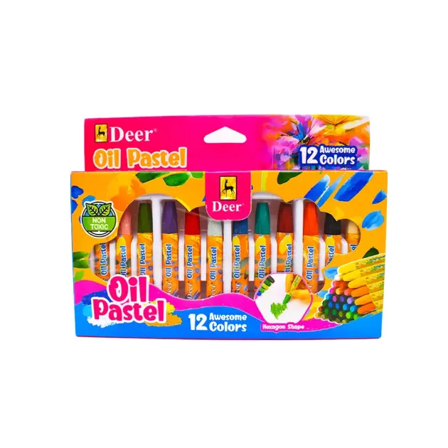 Deer Non-Toxic 12 Oil Pastels Set