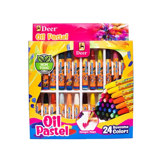 Deer Non-Toxic 24 Oil Pastels Set