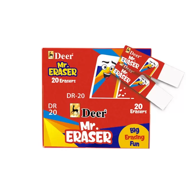Deer Mr. Eraser DR-20 – Premium Soft Eraser Pack