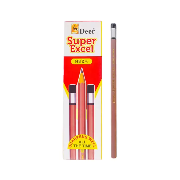 Super Excel HB 2HB Plastic Graphite Pencil with Dip-Coat (Box of 12) Finish