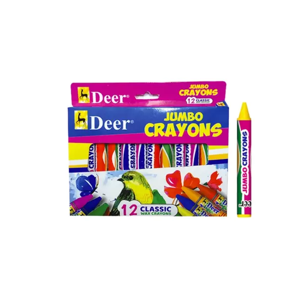 Jumbo 12 Colorful Wax Crayons