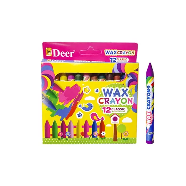Classic Wax Crayons – 12 Vibrant Colors Set