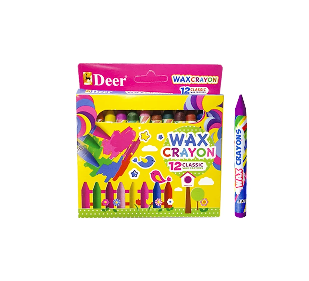 Classic Wax Crayons – 12 Vibrant Colors Set